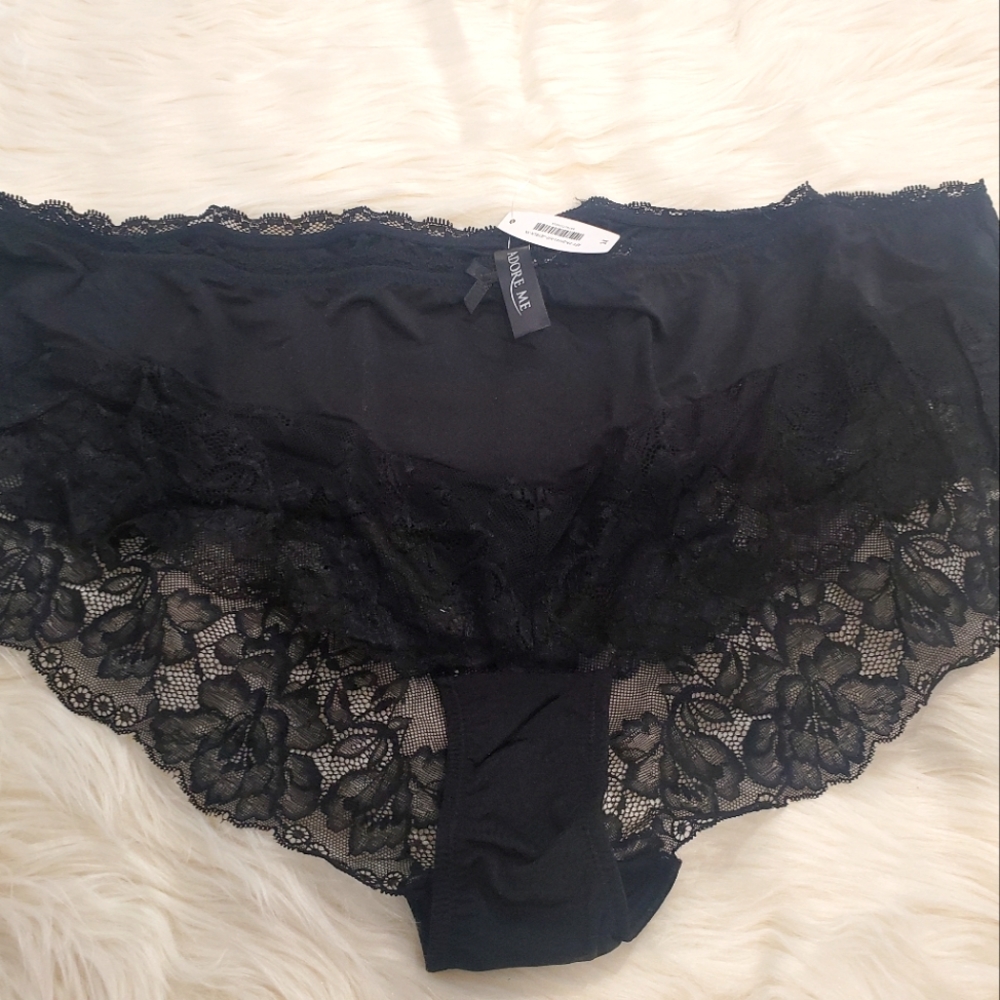 Adore Me NWT black lace bikini panty